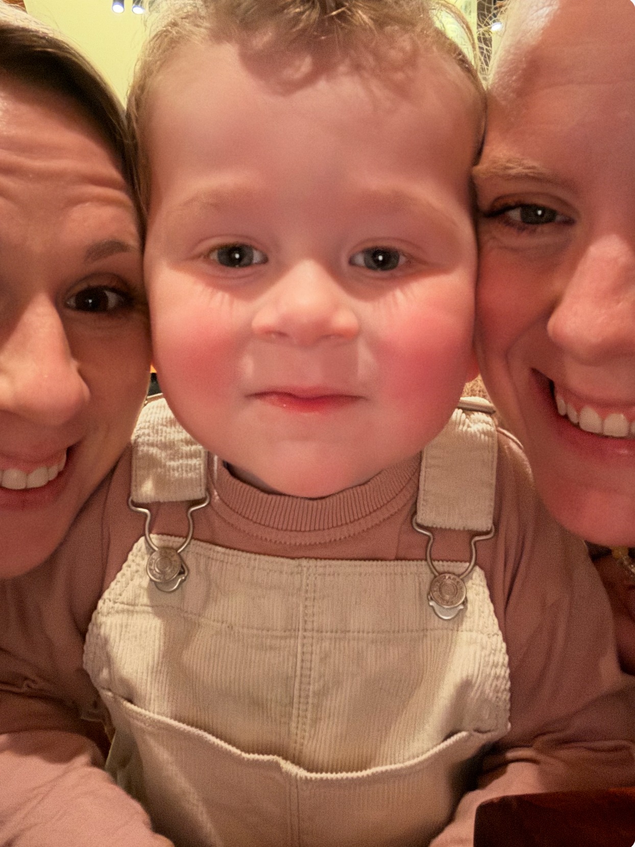 Alice, Amy and Ira smiling together